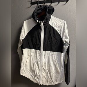 Men’s large Adidas windbreaker full zip black and white